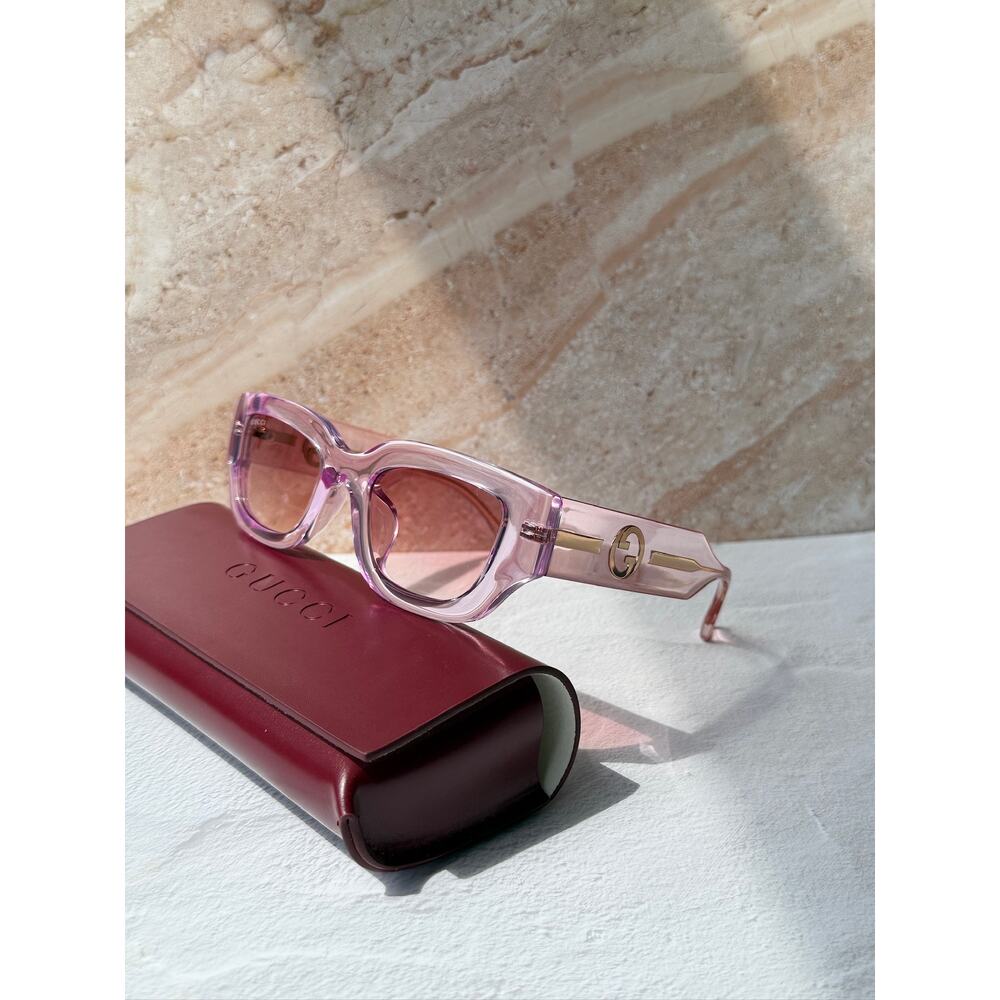 NEW Gucci GG1558SK Transparent Pink Sunglasses - Picture 2 of 12